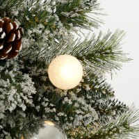 Kaprun Kunstkerstboom in Pot met LED Verlichting en Timerfunctie - H90 cm - Groen, Zilver