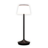 LED Leuchte "EMMI" für Außen und Innen, Tischlampe aus Metall und Kunststoff , mit fest verbauten LEDs, LED Tischlampe für Balkon, Terrasse, Garten, Wohnzimmer, Wintergarten, ca. 38 cm hoch