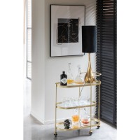 J-Line trolley Ovaal - metaal/spiegel - goud