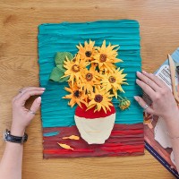 Okto clay DIY 3D Artwork with foam clay, Sunflower, 10008, 30x40cm