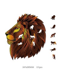 Logic Giochi Mandala Wooden Jigsaw Puzzle Lion/Lion, 24.7x28.5cm