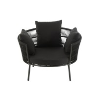 J-Line Stoel Joa Metaal/Rattan Zwart