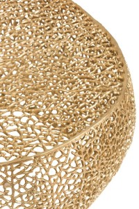 J-Line Coffee Table Round Coral Pattern Aluminum Gold