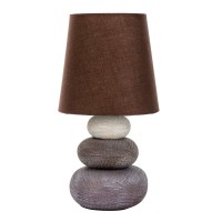 Ceramic table lamp "Stoney", ceramic table lamp in brown, with E14 socket, table lamp for dining room, living room, hallway or office, or as a bedside lamp, 31 cm high