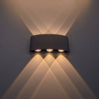 LED outer wall lamp "Auron", made of metal in anthracite, with integrated LED