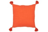 J-Line cushion Square Flowers + Tassels - cotton - orange