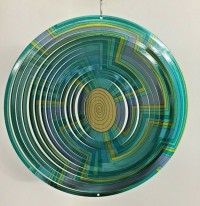 Wind spinner, Spin Art, stainless steel, Mandala, 12MSW300, Blue, Ø30cm