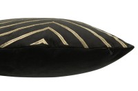 J-Line Cushion Grooves Pyramids Velours Black/Gold