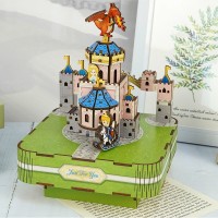 Music box DIY 3D Wooden Puzzle, Fairytable Castle, Tone-Cheer, TQ062, 14x14x18.5cm