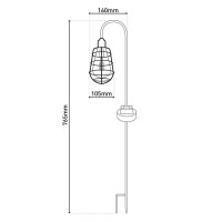 2 Set LED decorative-solar earth spit "Gitti" H: 76.5 cm, for outside, ground skewers made of metal and plastic, in old meal, with integrated LED