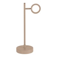 LED cordless table light "Lupa", 45 cm high, made of lacquered aluminum (Frosted almonds, pantone 481 C) and white plastic, LED integrated, dimmable, touch sensor.