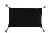 J-Line cushion Woven Rectangle - polyester - black