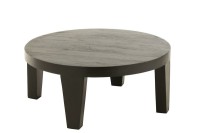 J-Line Coffee Table Round Mango Wood Matte Black