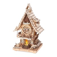 Robotime, 3D Houten Puzzel, Cuckoo Clock (Wood colour), LC901, 21x17x34 cm