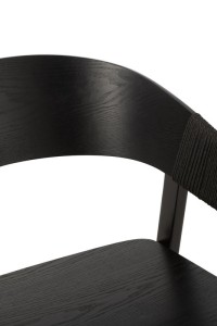 J-Line Chair Naga Ash Wood/Rope Black