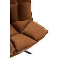 J-Line Stoel Relax Kussen Op Frame Textiel/Metaal Bruin