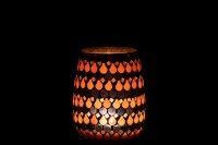 J-Line lantern Mosaic Drop - glass - orange/blue - medium