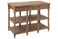 J-Line Console 6 Drawers Wood Natural