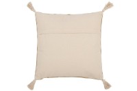 J-Line cushion Triangles + Tassels - cotton - natural/white