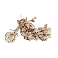 Wooden Puzzle 3D Cruiser Motorcycle, Robotime, LK504, 27x11.6x16cm