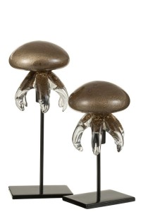 J-Line Jellyfish On Foot Glass Brown Large