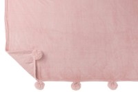 J-Line Plaid Pompom - polyester - babyroze - 170 x 130 cm