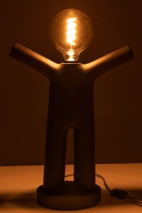 J-Line lamp P'tit Maurice - polyresin - black