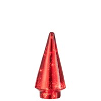 J-Line Kerstboom - glas - rood - medium - LED