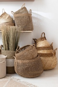 J-Line Set Of 2 Baskets Tosai Seagrass Natural