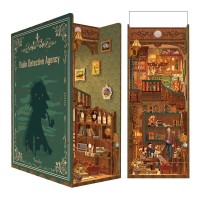 DIY Book Nook Bookend Violin Detective Agency including Dust cover, Tone-Cheer, TQ117, 18 x 9.8 x 24.5 cm