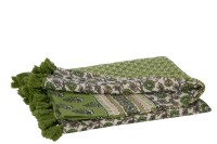 J-Line Plaid beach flowers - cotton - green