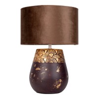 Ceramic table lamp "Bronco", table lamp, ceramic, beige/gray, with E14 socket, for dining room, living room, hallway or office, 39 cm high