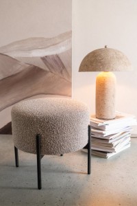 J-Line Table lamp Mushroom Paper Mache Beige