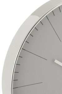 J-Line Silvester clock - plastic - silver - Ø 39 cm