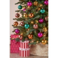 Kerstballen set - 30 Stuks - Ø8 cm - Onbreekbaar - Roze, Fuchsia, Goud, Oranje, Groen