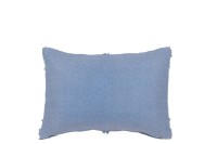 J-Line cushion Fringes Lines - cotton - blue