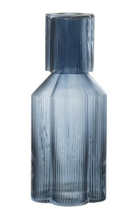 J-Line carafe Fiore - glass - dark blue