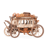 Music Box Wood DIY 3D Mechanical Music Box Stagecoach / Mechanical Music Box Carriage, Robotime, AMKA1, 21.8x11.2x14.6cm