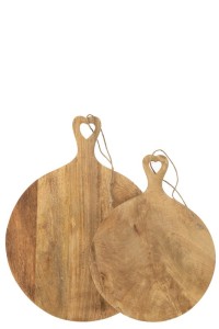 J-Line cutting board Round Heart - wood - large