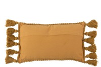 J-Line cushion Brush Rectangle - cotton - ocher