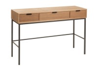 J-Line Console 3 Drawers Wood/Metal Natural
