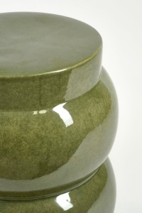 Vendi Side table - H40 x Ø35 cm - Ceramic - Dark green