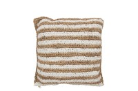 J-Line cushion Stripes Mendong - cotton - white