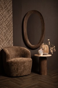 Noam Brown Mango Wood Oval Mirror