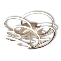 LED ceiling lamp "Rizado" Ø: 57cm made of metal in satin nickel and plastic, with firmly built-in LEDs, lighting for living rooms and office.