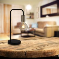 Table lamp "modo" made of metal in black, compounds in gold, E27 socket, table lamp for living room, dining room, kitchen, hallway, hallway or office, 39 cm high