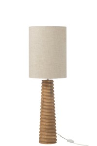 J-Line Table Lamp Screw Thread Wood Natural Gray