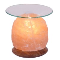 Himalaya Salt Dreams Aromalamp Nature met Houtenvoet, 45224, ca 13 cm hoog