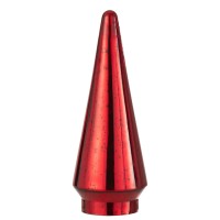 J-Line decoratie Kerstboom - glas - rood - large - LED lichtjes