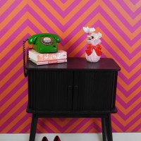 Vaas - boog - dolomiet - roze/rood - 11x10x16cm